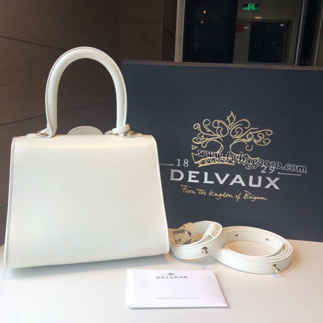 Delvaux專櫃經典款brillant手提包 德爾沃五金雙環象牙白box皮小號女包 bxs1070
